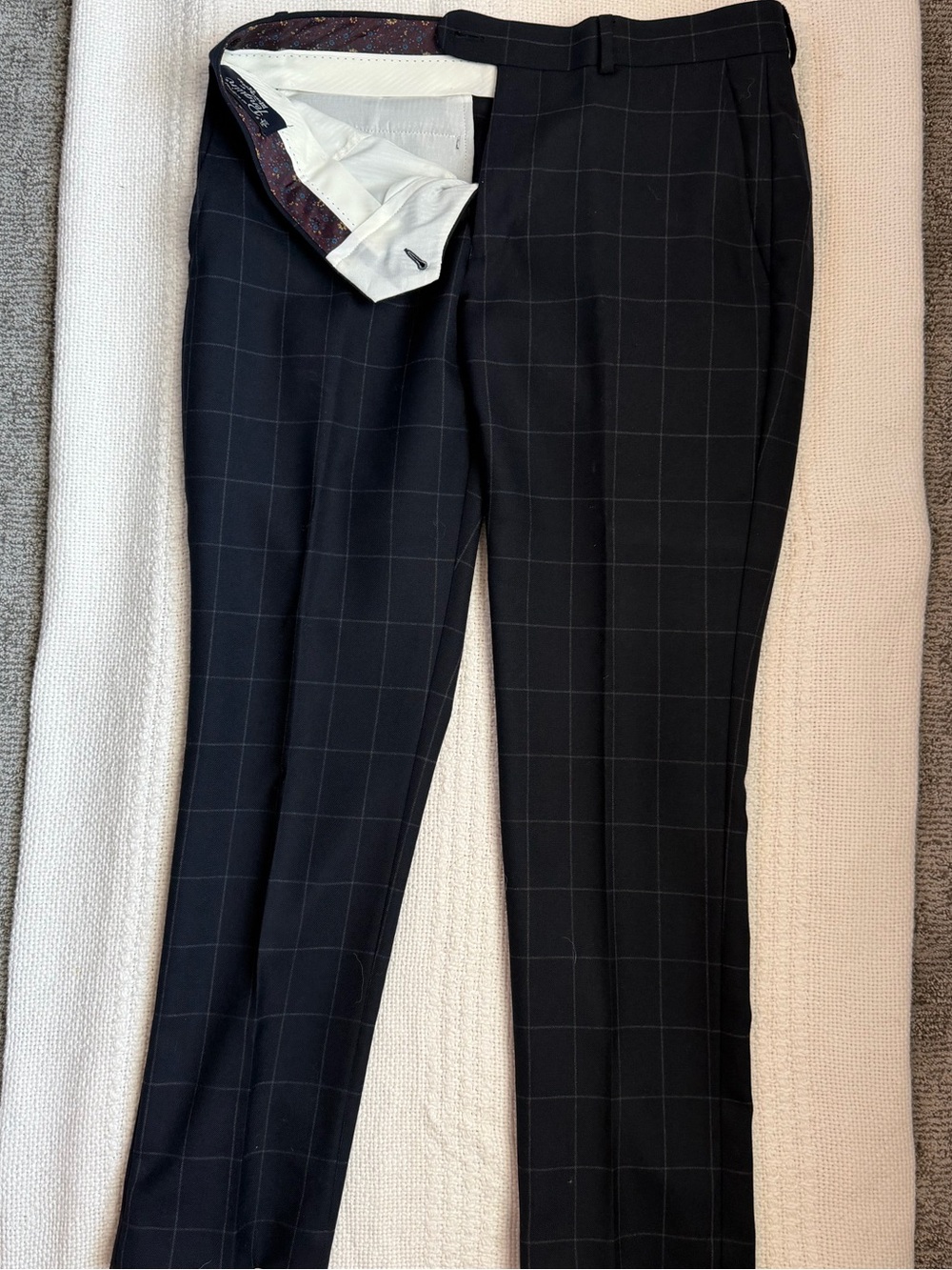 Original Penguin Black Windowpane Dress Pants